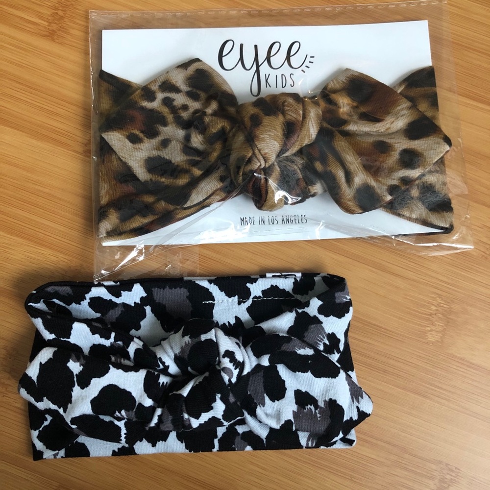 Two Baby Girl Eyee Kids Leopard Print Headbands